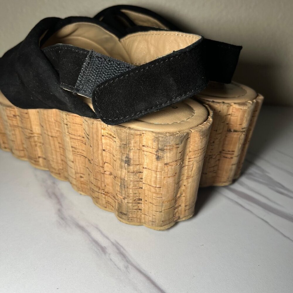 💥Last Chance 50% off Sale💥 Free People Black Platform Noelle Sandals Cork US 9.5 - Picture 5 of 8